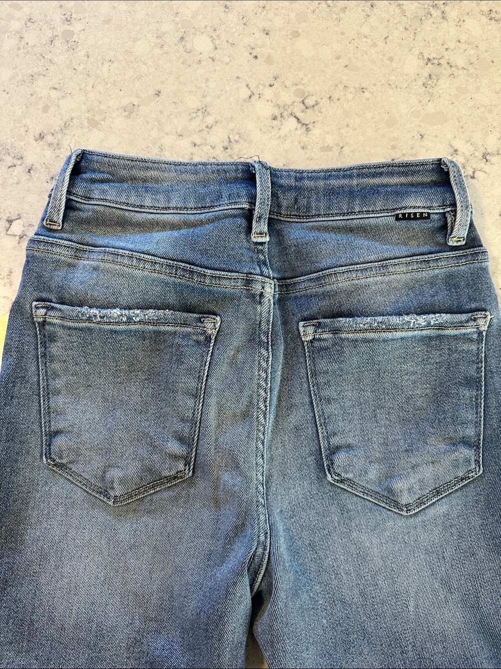 Women’s Risen Distressed High Rise Cropped Jeans - Picture 6 of 8